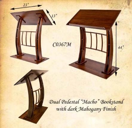 MachoMahoganyDualPedestalBookstandLectern