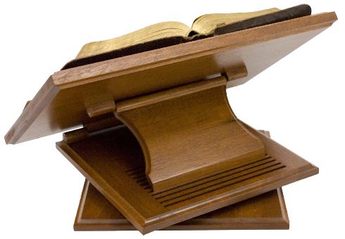 Novel Type Mahogany Adjustable Swivel Bookstand With Wood Hinges