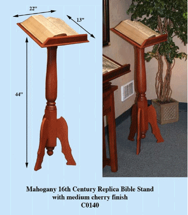 thCenturyReplicaCherryGothicBibleDictionarySwivelPedestalBookstand